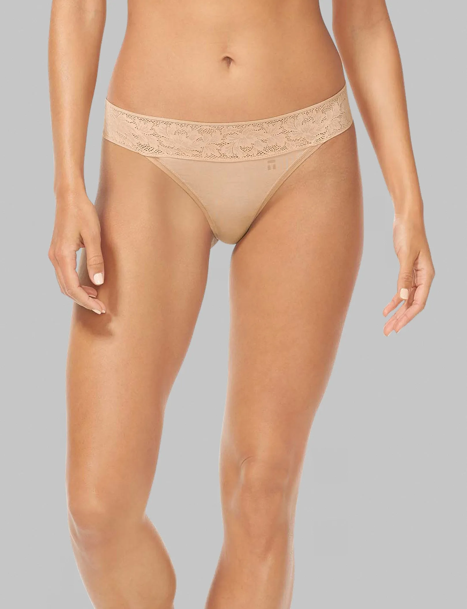 Women's Second Skin Thong, Lace Waist