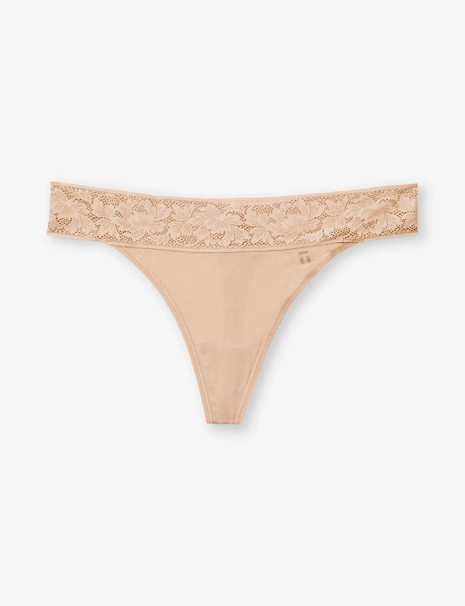 Women's Second Skin Thong, Lace Waist